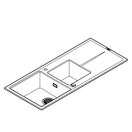 GROHE 31643AP0 - Kompozitno pomivalno korito K400 1160 × 500 mm črna