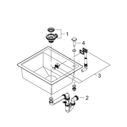 GROHE 31651AP0 - Kompozitno pomivalno korito K700 560 × 510 mm črna