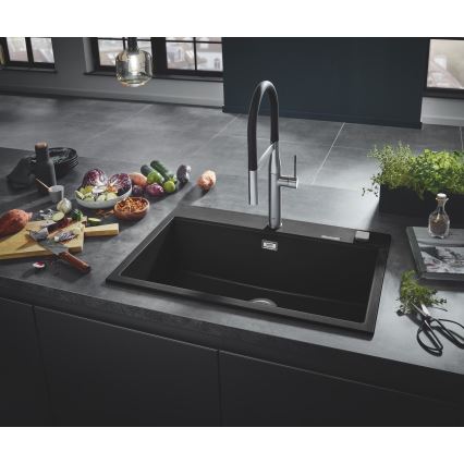 GROHE 31652AP0 - Kompozitno kuhinjsko korito K700 780 × 510 mm granit/črna