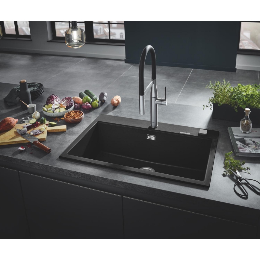 GROHE 31652AP0 - Kompozitno kuhinjsko korito K700 780 × 510 mm granit/črna