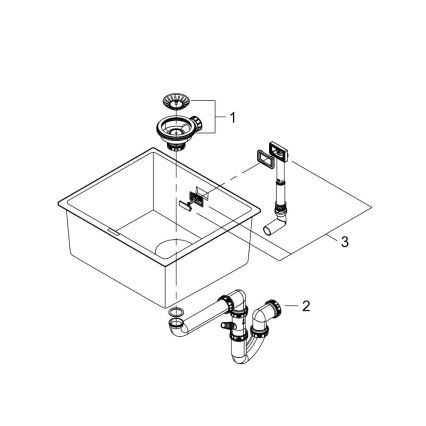 GROHE 31653AP0 - Kompozitno pomivalno korito K700U 457 × 406 mm črno