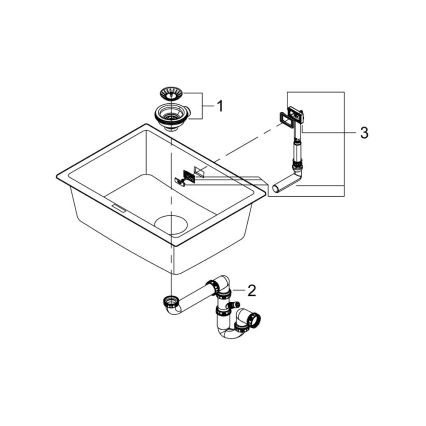 GROHE 31655AP0 - Kompozitno pomivalno korito K700U 610 × 460 mm črno