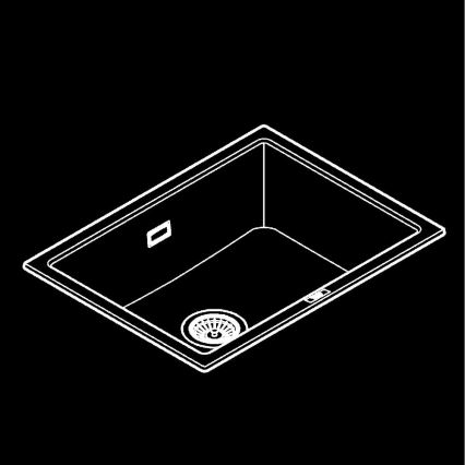 GROHE 31655AP0 - Pomivalno korito K700U 610 × 460 mm črni kamen/črna