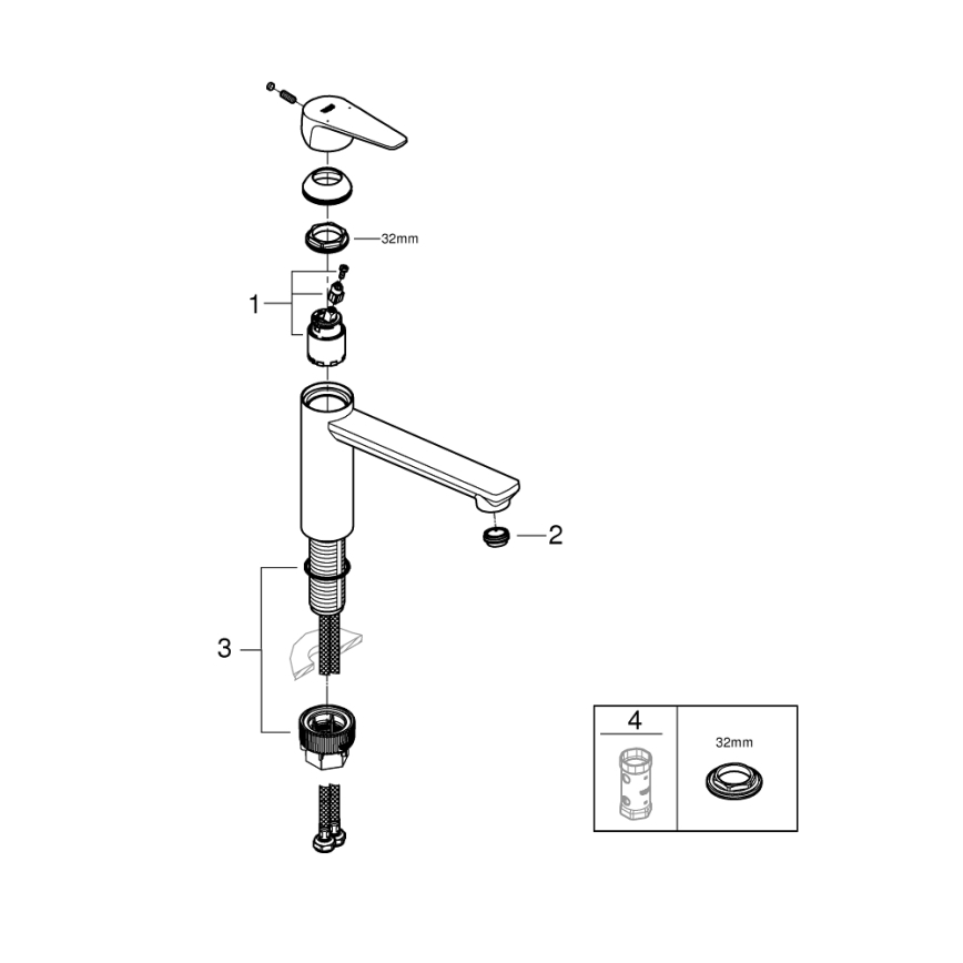 GROHE 31693000 - Mešalna pipa za pomivalno korito BAUEDGE 193 mm poliran krom