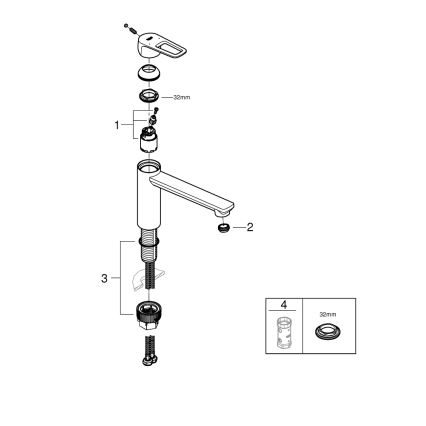 GROHE 31706000 - Kuhinjska armatura BAULOOP sijajni krom
