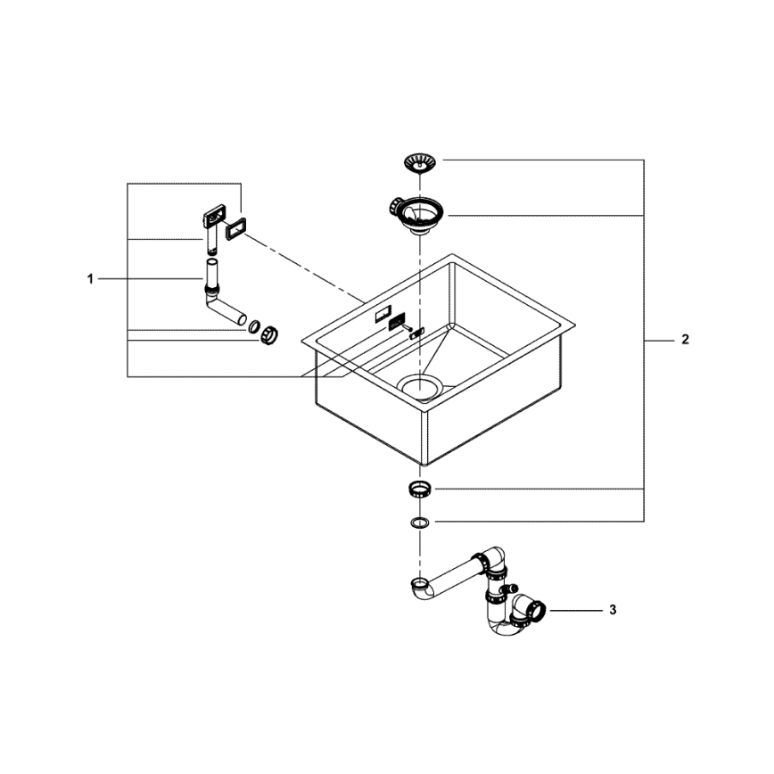 GROHE 31726SD0 - Kuhinjski pomivalnik K700 550 × 450 mm iz nerjavečega jekla