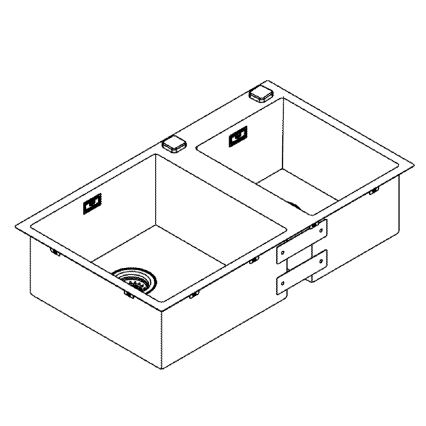 GROHE 31855SD0 - Kuhinjski pomivalnik K700 860 × 500 mm iz nerjavečega jekla