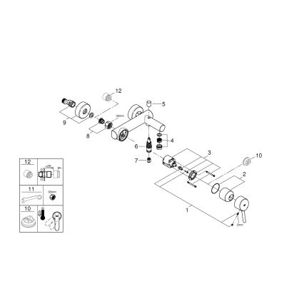 GROHE 32211001 - Kopalna baterija za kad CONCETTO DN 15, sijajni krom