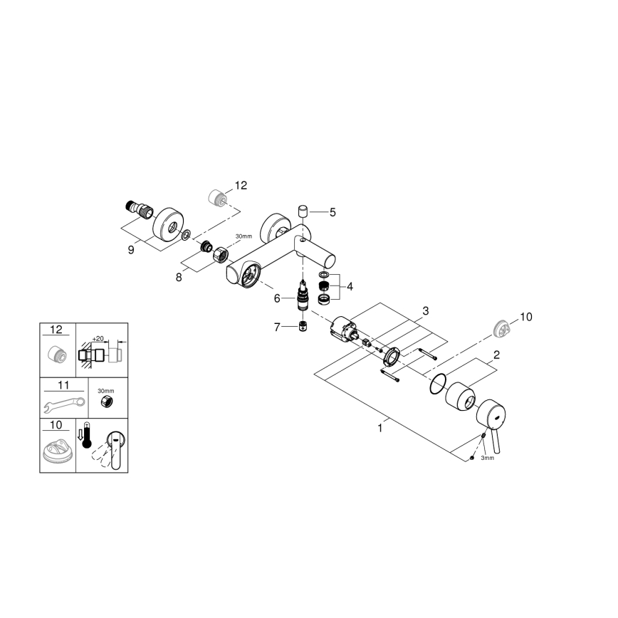 GROHE 32211001 - Kopalna baterija za kad CONCETTO DN 15, sijajni krom