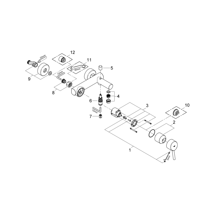 GROHE 32211001 - Kopalna baterija za kad CONCETTO DN 15, sijajni krom
