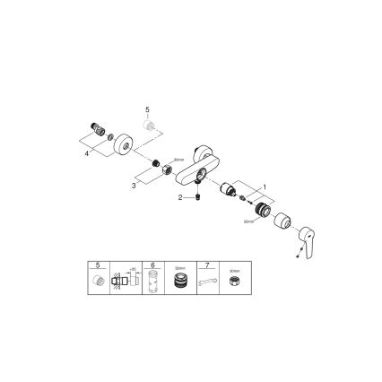 GROHE 322792432 - Mešalnik za tuš START DN 15 črn