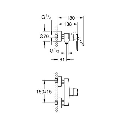 GROHE 322792432 - Mešalnik za tuš START DN 15 črn