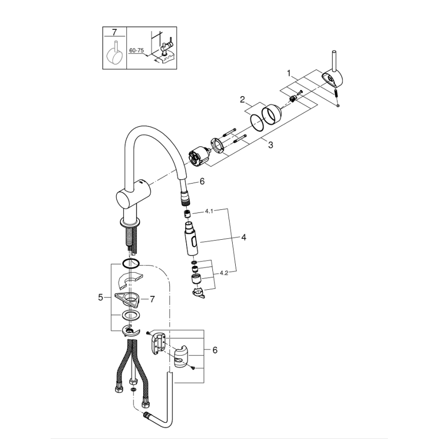 GROHE 32321002 - Kuhinjska pipa A sijajni krom