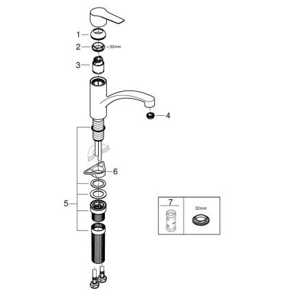 GROHE 324412432 - Kuhinjska pipa START 184 mm črna