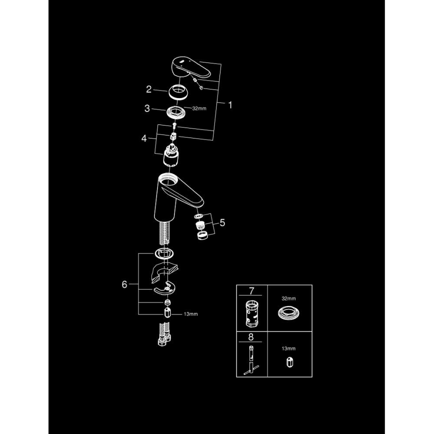 GROHE 3246920E - Pipa za umivalnik EURODISC COSMOPOLITAN velikost S krom