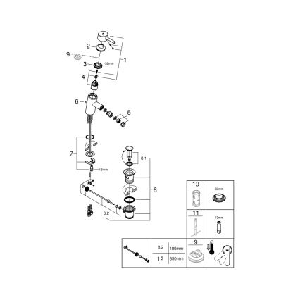 GROHE 32558000 - Pipa za bide FEEL DN 15 sijajni krom