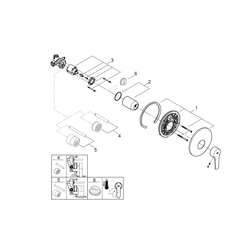 GROHE 32590002 - tuš mešalnik START, sijajni krom