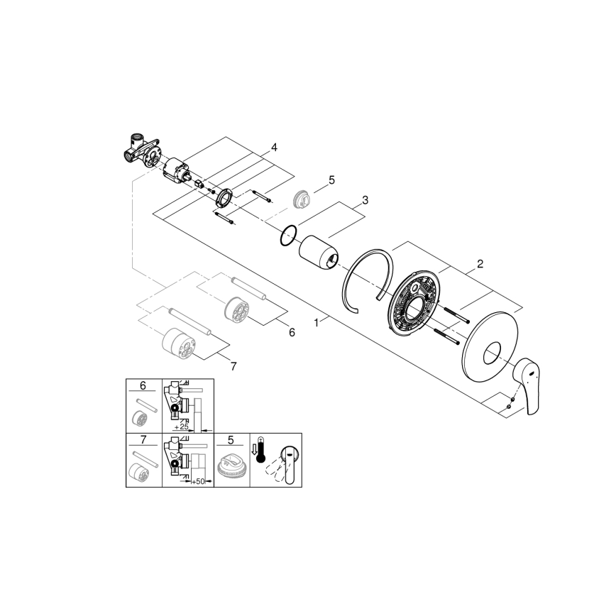 GROHE 32590002 - tuš mešalnik START, sijajni krom