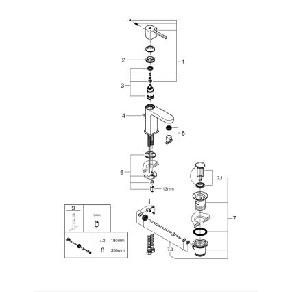 GROHE 32612003 - Pipa za umivalnik PLUS velikost S, sijajni krom