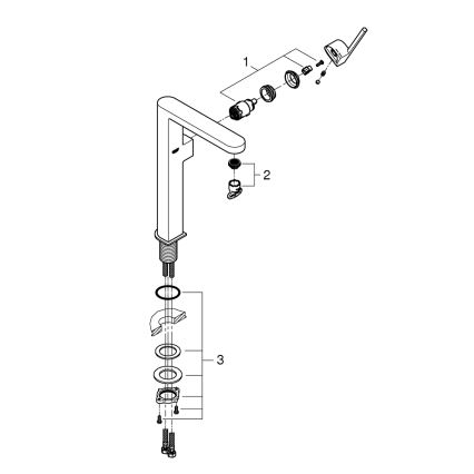 GROHE 32618003 - Baterija za umivalnik PLUS XL, sijajni krom