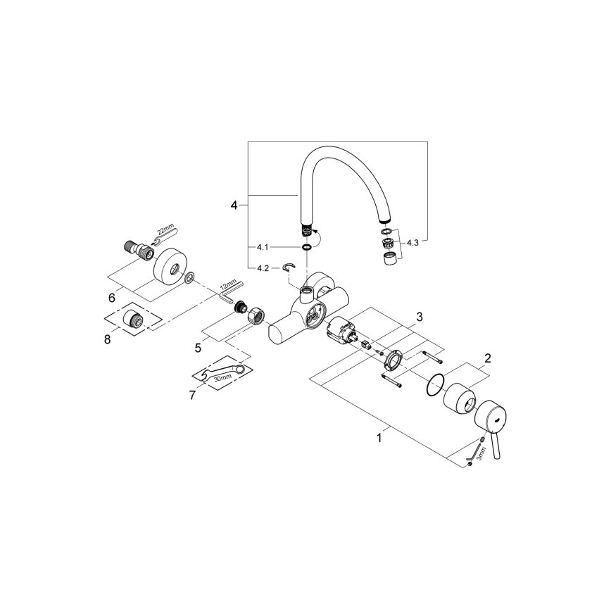 GROHE 32667001 - Kuhinjska pipa CONCETTO 280 mm sijajni krom