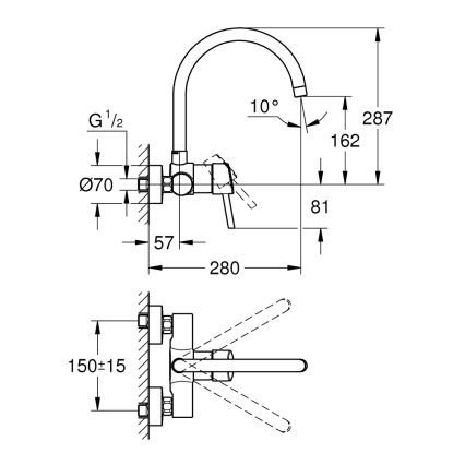 GROHE 32667001 - Kuhinjska pipa CONCETTO 280 mm sijajni krom