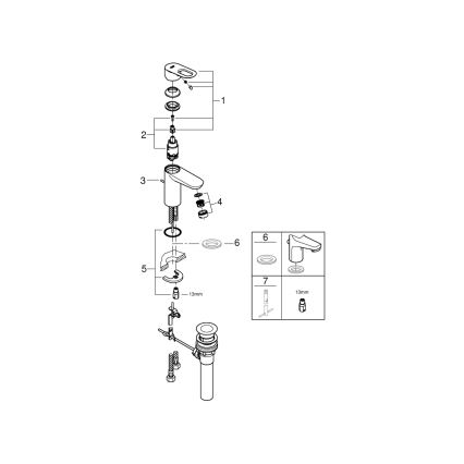 GROHE 32814000 - Umivalni mešalnik BAULOOP, sijajni krom