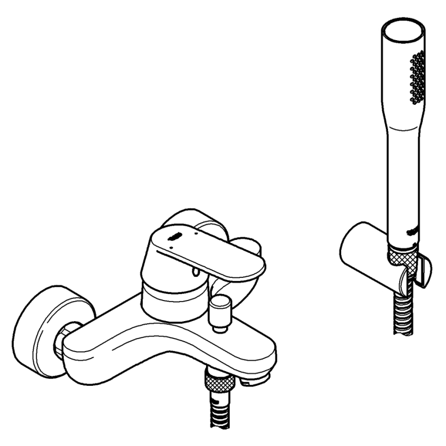 GROHE 32832000 - Kopalniška armatura za kad EUROSMART COSMOPOLITAN, sijajni krom