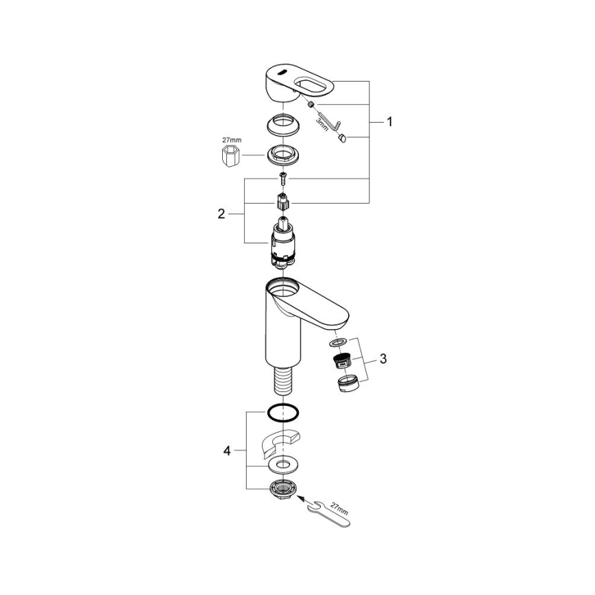 GROHE 32857000 - Stoječi ventil BAULOOP DN 15 sijajni krom