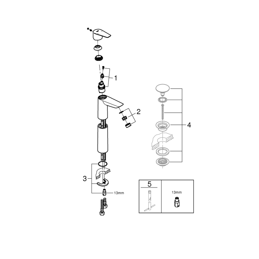 GROHE 32860001 - Umivalniška armatura BAUEDGE 304 mm, sijajni krom