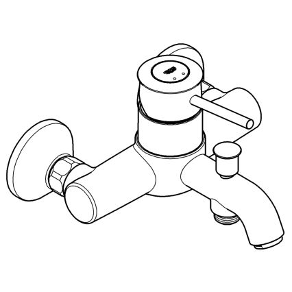 GROHE 32865000 - Kopalniška baterija BAUCLASSIC za kad DN 15, sijajni krom