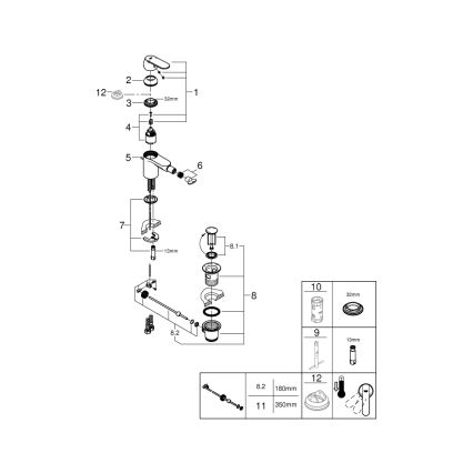 GROHE 32885000 - Pipa za bide GET DN 15, sijajni krom