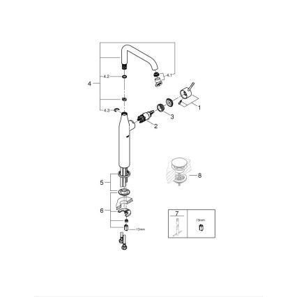GROHE 32901DL1 - Umivalniška baterija ESSENCE velikost XL bakrena