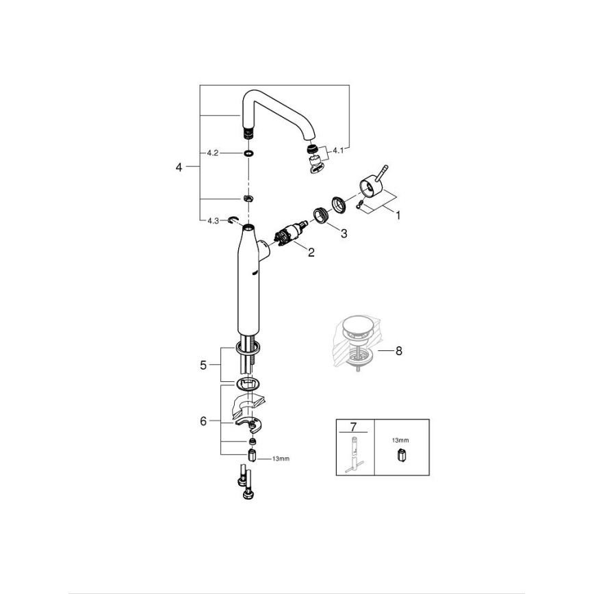 GROHE 32901GN1 - Mešalnik za umivalnik ESSENCE XL, zlate barve