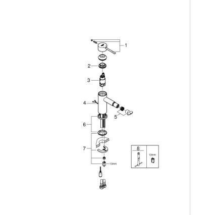 GROHE 32934001 - Armatura za bide ESSENCE DN 15, sijajni krom