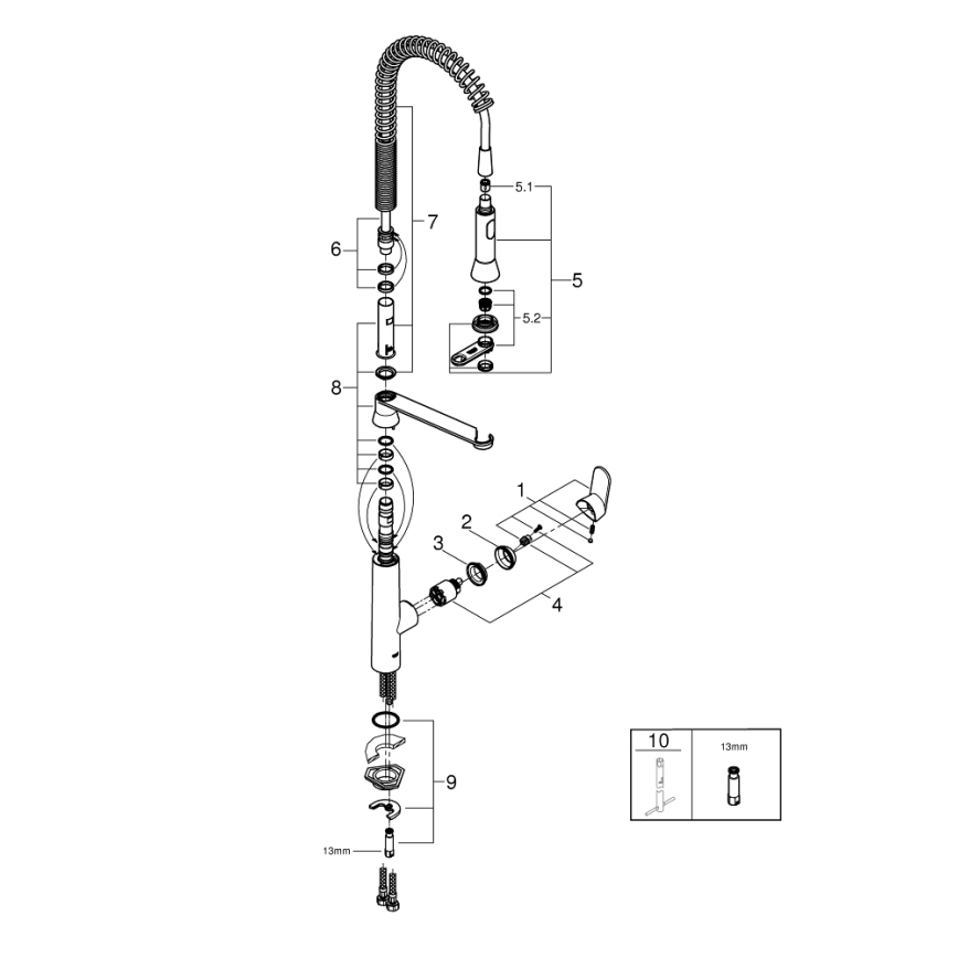 GROHE 32950000 - Kuhinjska pipa K7, sijajni krom