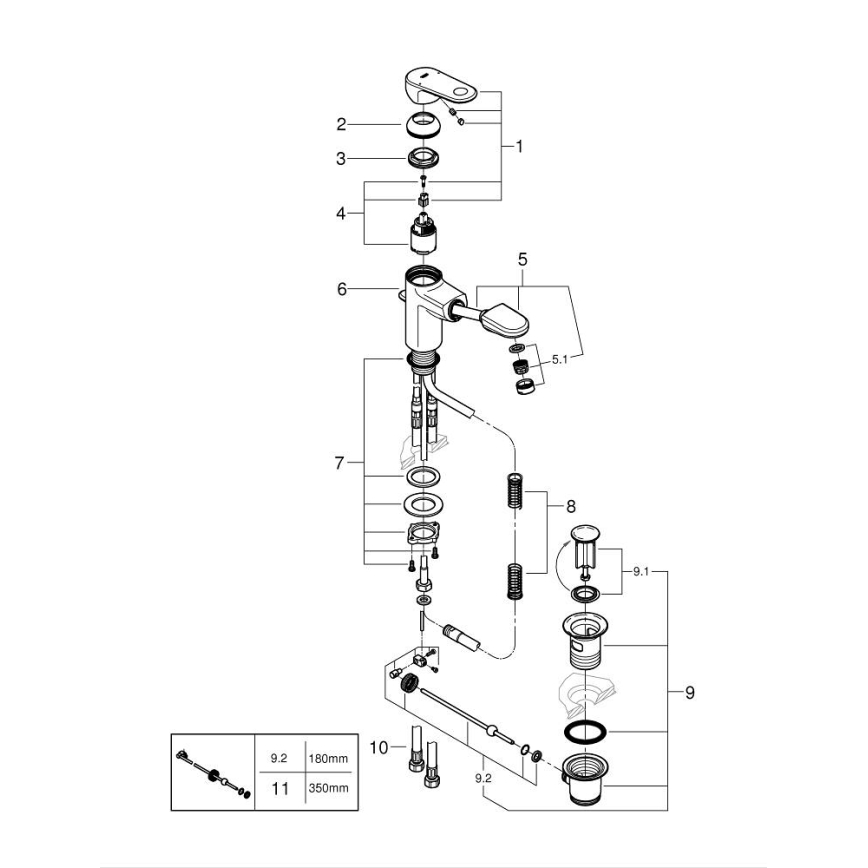 GROHE 33155002 - Umivalni mešalnik EUROPLUS DN 15, sijajni krom