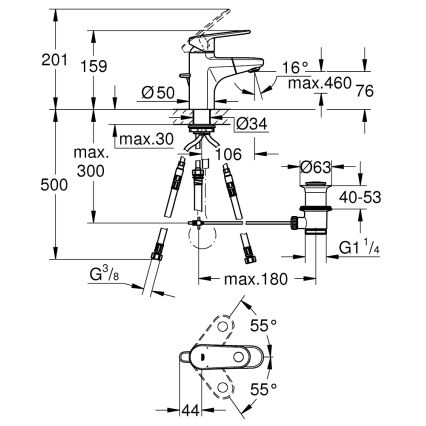 GROHE 33155002 - Umivalni mešalnik EUROPLUS DN 15, sijajni krom