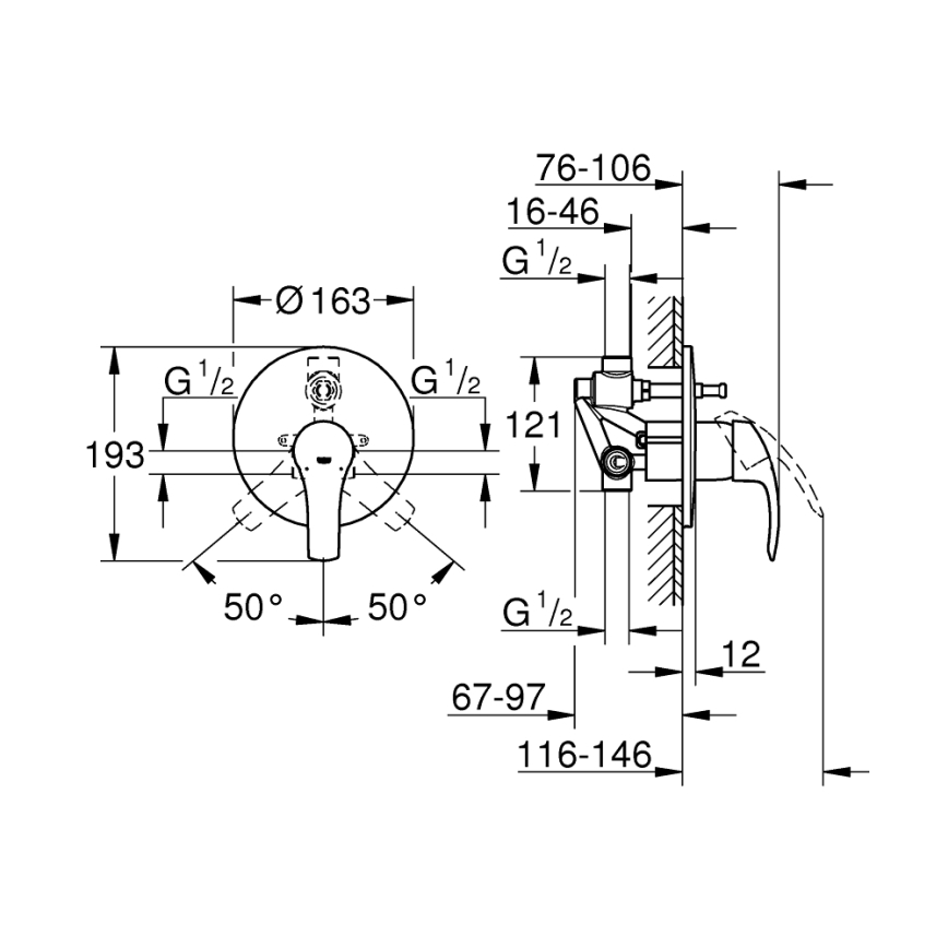 GROHE 33305002 - Kadna baterija DN 15, sijajni krom