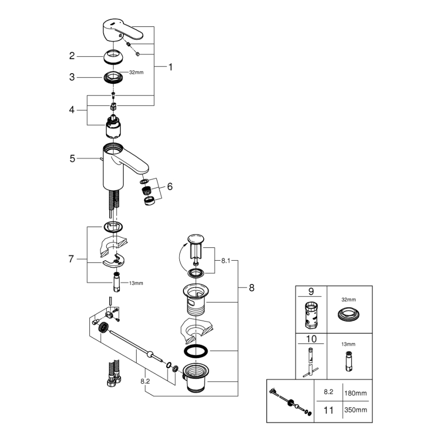 GROHE 3355220E - Umivalni mešalnik EUROSTYLE COSMOPOLITAN sijajni krom