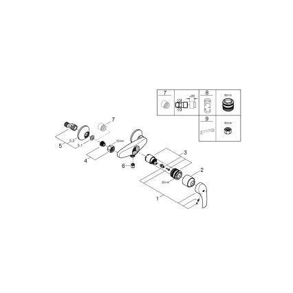 GROHE 33555002 - Tušna baterija EUROSMART DN 15 sijajni krom