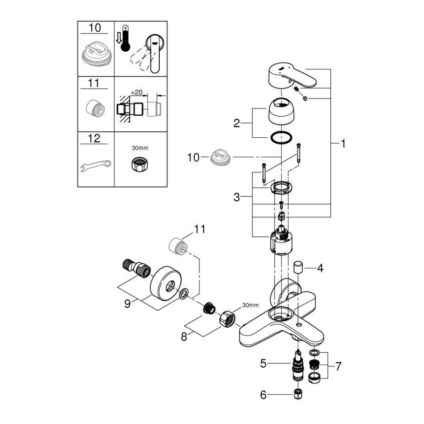 GROHE 33591002 - kopalniška baterija EUROSTYLE COSMOPOLITAN, sijajni krom