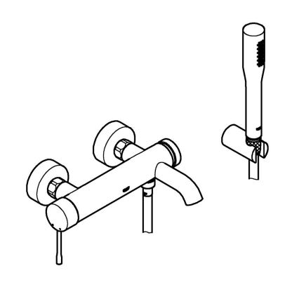GROHE 33628001 - Komplet kopalniške baterije ESSENCE DN 15 za kad, poliran krom