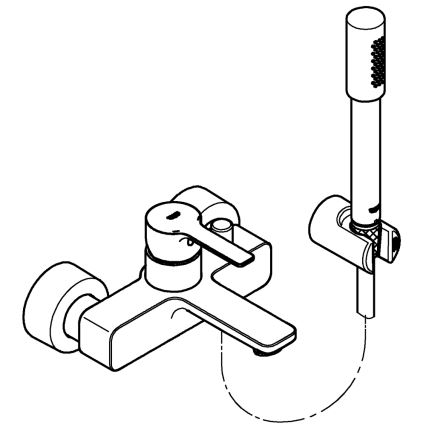 GROHE 33850001 - Kopalniška baterija za kad LINEARE DN 15, poliran krom