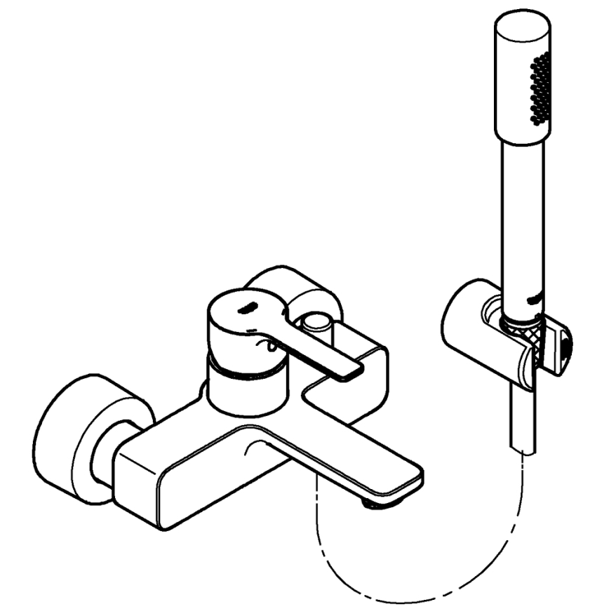 GROHE 33850001 - Kopalniška baterija za kad LINEARE DN 15, poliran krom