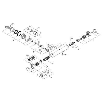 GROHE 34169001 - Termostatska pršna baterija GROHTHERM 2000 DN 15 krom