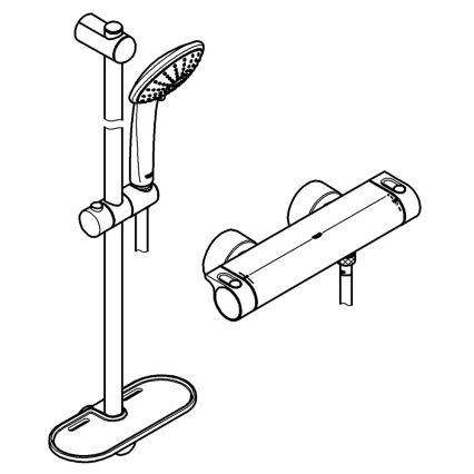 GROHE 34195001 - Termostatska baterija GROHTHERM 2000 s kompletom EUPHORIA 110, krom