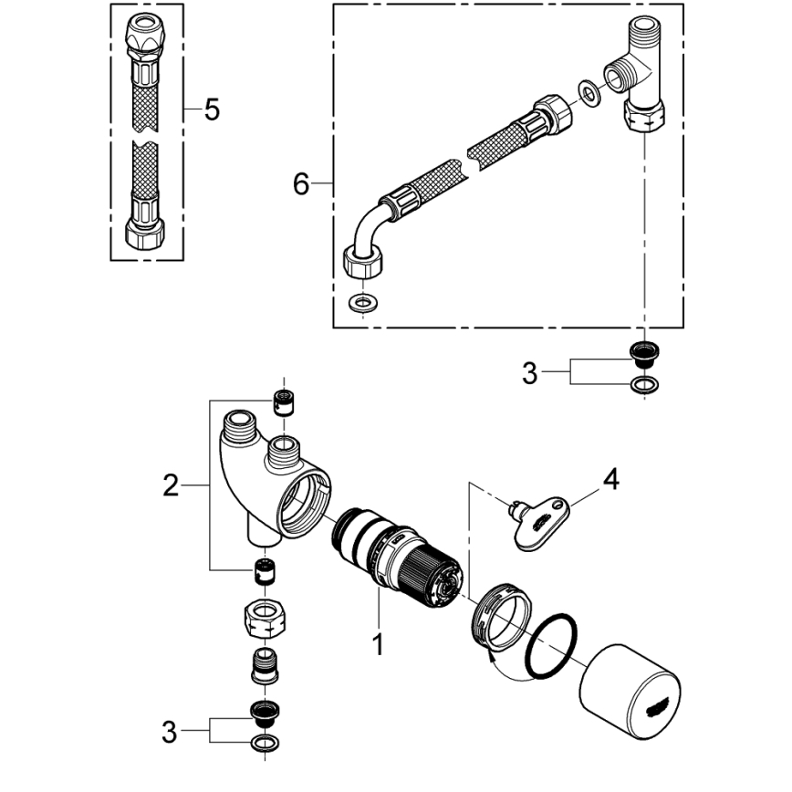 GROHE 34487000 - Termostatska zaščita proti opeklinam GROHTHERM MICRO krom
