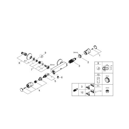 GROHE 34558000 - Termostatska pršna baterija GROHTHERM 800 DN 15, sijajni krom