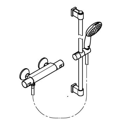 GROHE 345972431 -Termostatska pršna armatura PRECISION START 12” 60 cm črna